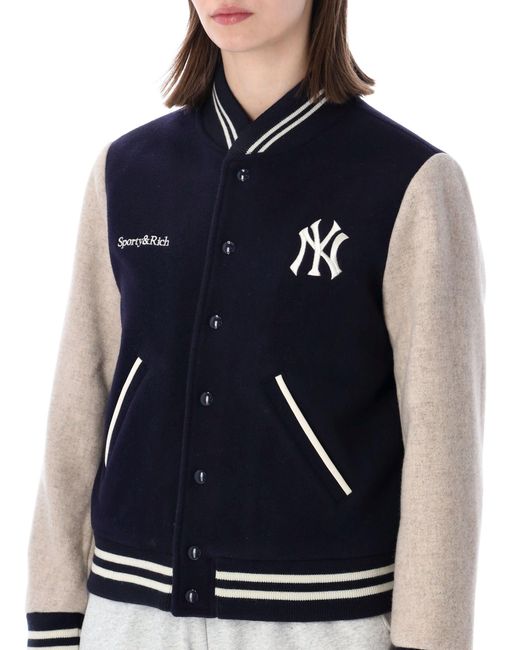 Sporty & Rich Blue Wool Varsity Jacket