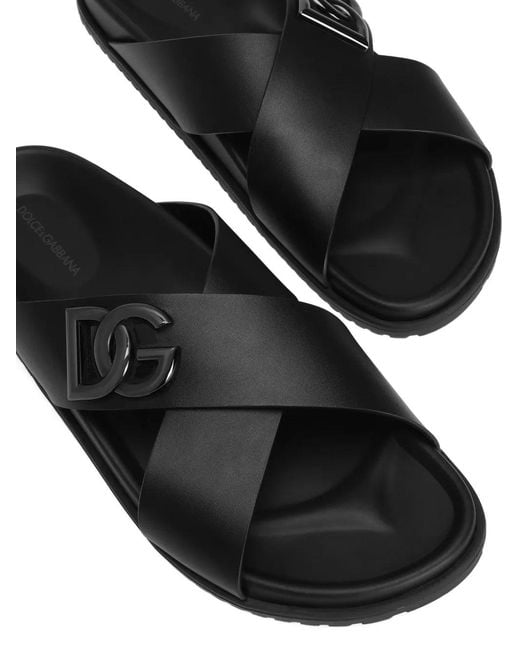 DG Logo Sandales Dolce & Gabbana pour homme en coloris Black