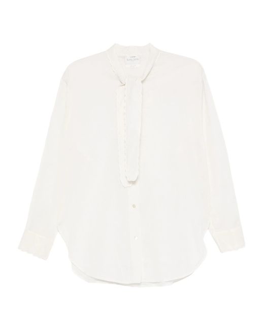 Forte_forte White "Memoires D'Enfance"Embroidery Shirt With Bow Clothing