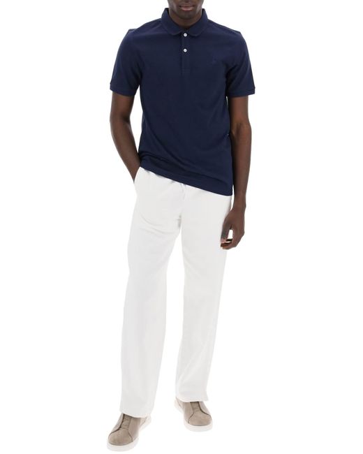 Vilebrequin Reguläres Fit -Baumwoll -Polo -Hemd in Blue für Herren
