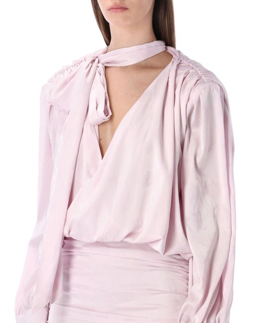 ROTATE BIRGER CHRISTENSEN Pink Floral Jacquard Mini Dress