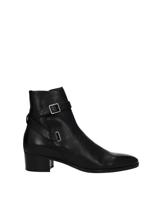 Saint Laurent Dorian Männer 's Lederstiefel schwarz in Black für Herren