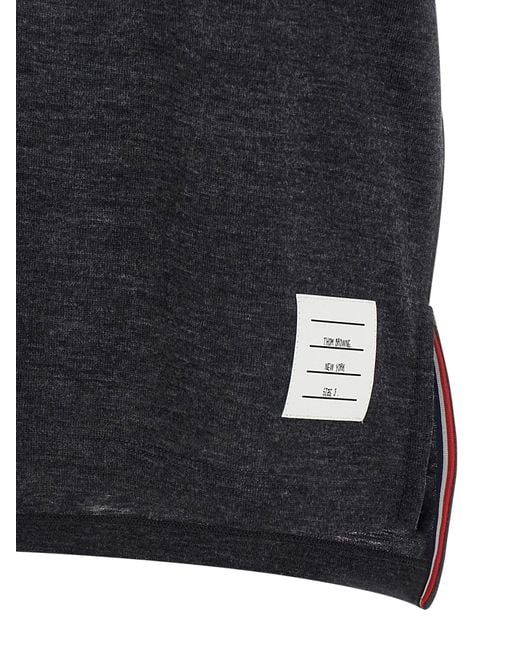 Thom Browne Black '4 Bar' Polo -Hemd