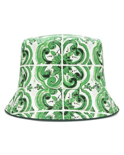 Dolce & Gabbana Green Majolica Bucket Hat for men