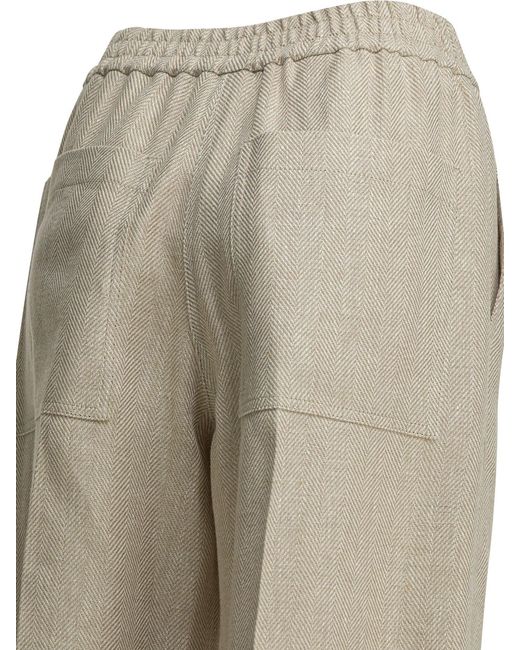 Brunello Cucinelli Natural "Loose Track" Pants