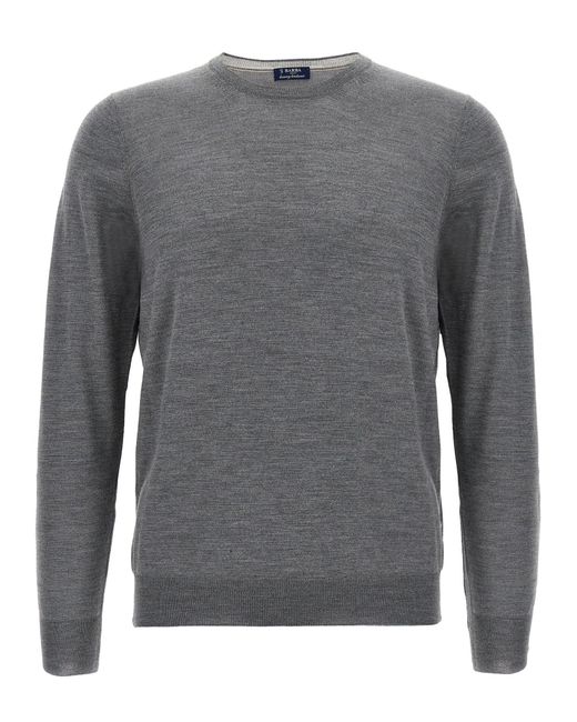 Barba Napoli Gray Wool And Silk Sweater