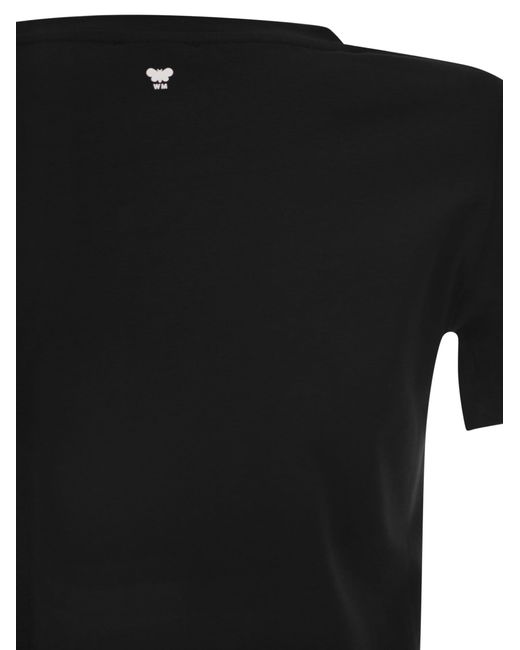 Weekend by Maxmara Black Wkdmultib Basic Cotton Jersey T Shirt