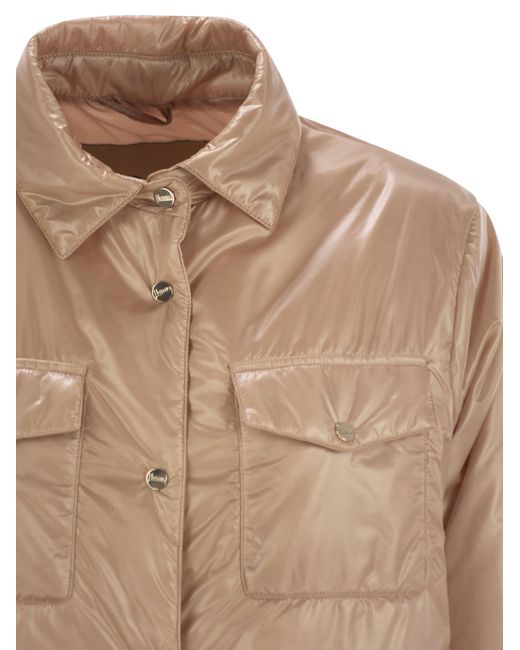 Herno Brown Hemd -Schnittjacke in ultraleichter Nylon