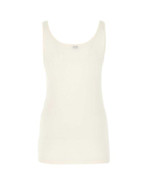 Saint Laurent Natural Ivory Modal Blend Tank Top