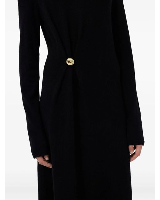 Loulou de Saison Black Lucero Draped Knit Dress