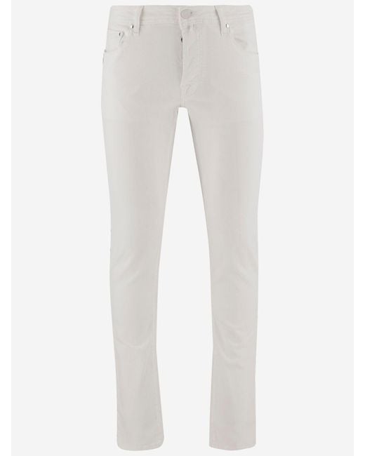 Jacob Cohen Stretch Cotton Blend Broek in het White voor heren