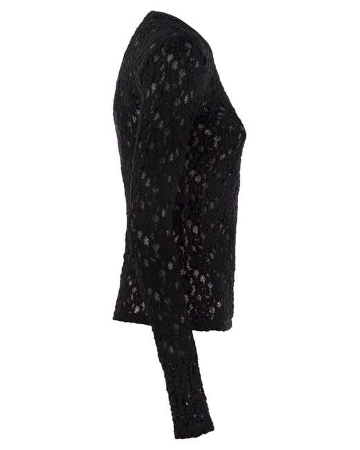 Max Mara Black Gennaio Tight Fitting Cloqué Lace Jersey