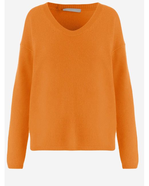 Allude Orange Kaschmirpullover
