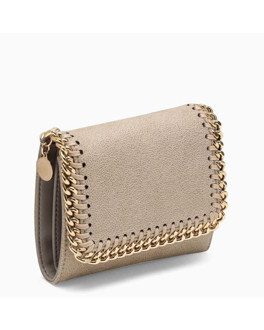 Stella Mc Cartney Kleine Falabella-Geldbörse in Beige/Gold di Stella  McCartney in Neutro | Lyst