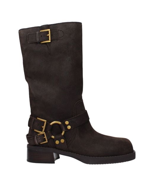 Michael Kors Black Boots Crosby Suede/Chocolate