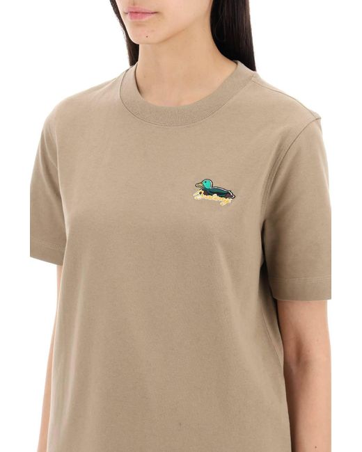 Burberry Natural T -Shirt mit Entendetail