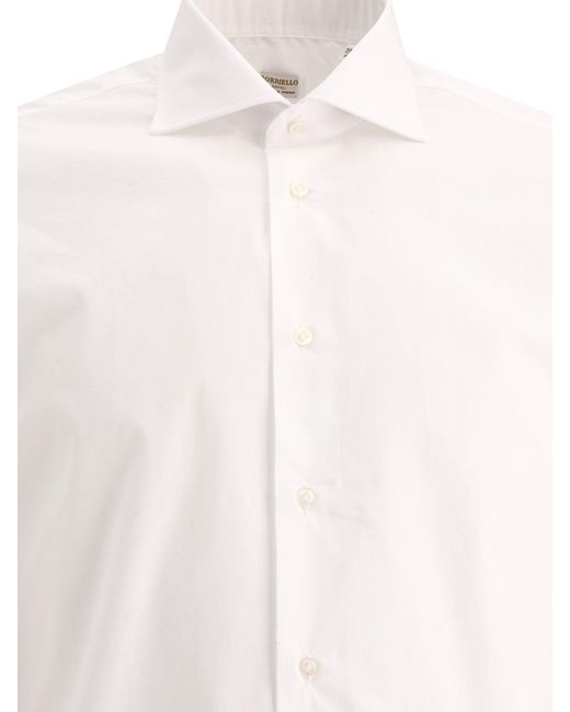 Camisa clásica de Borriello de hombre de color White