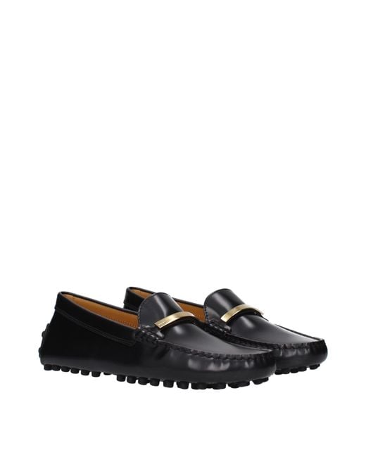 Tod's Black Moccasins/Graphite Leather