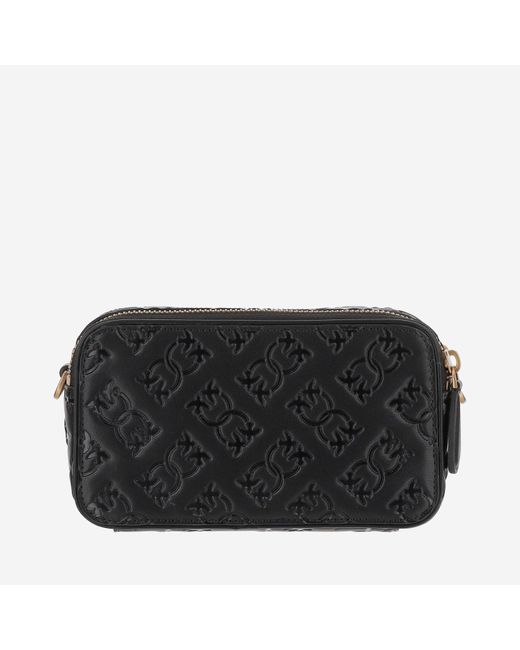 Bolso de cuero Monogram de cuero Pinko de color Black