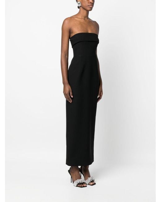 The New Arrivals Ilkyaz Ozel Black Strapless Evening Gown Long Dress