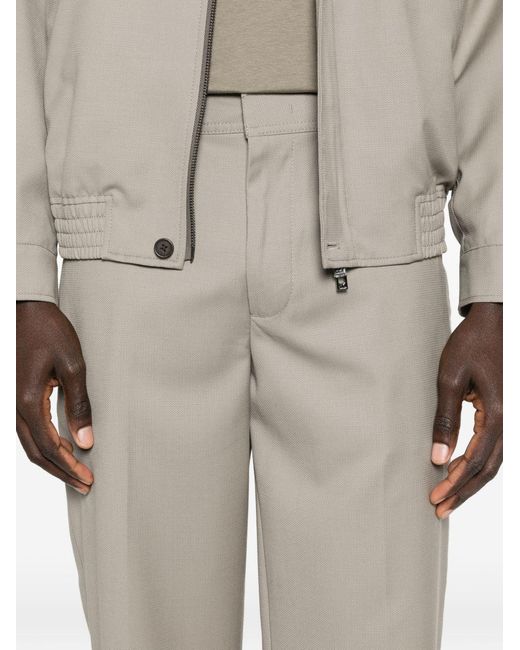 Emporio Armani Gray Wool Trousers for men