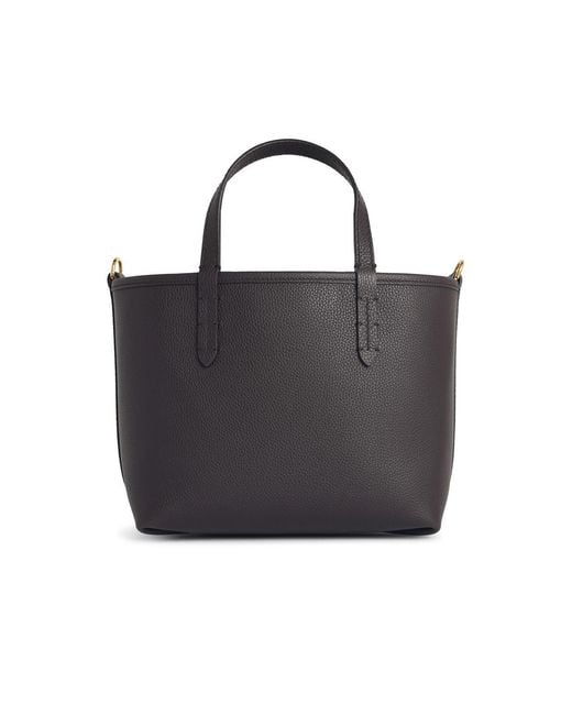 Burberry Black 'Tote Bloomsbury' 'Peat' Mini Reversible Leather Bag