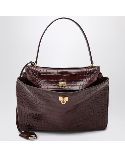 Balenciaga Purple Cocco Print Calfskin Medium Rodeo Bag