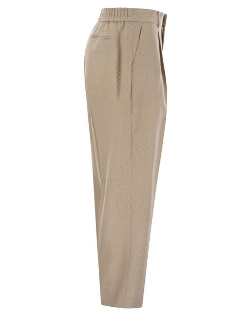 PT Torino Natural Daisy Wool And Cashmere Pinstripe Pants