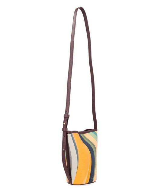 Paul Smith White Mini Bucket Crossbody Bag