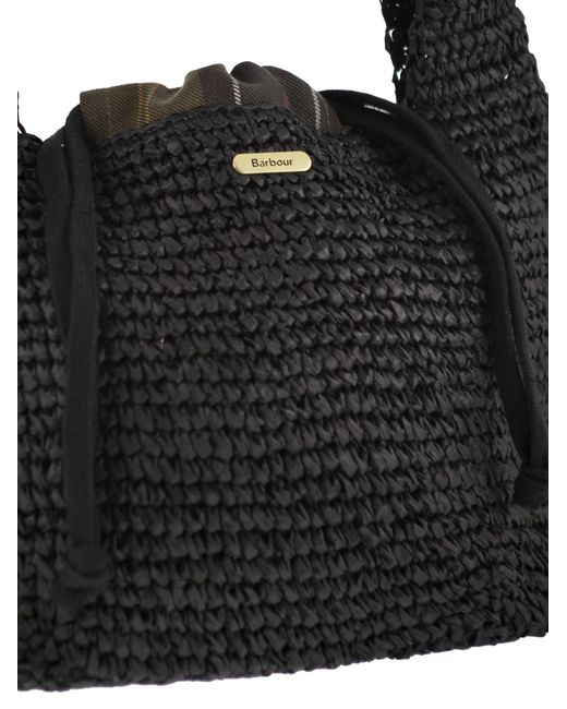 Barbour Black Lily Woven Tote Bag