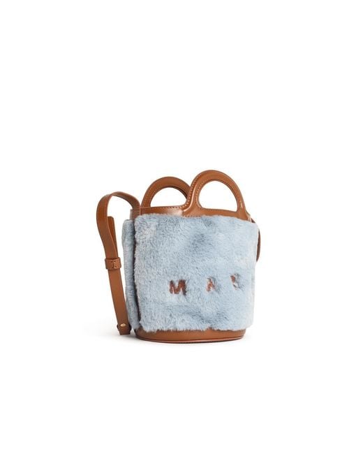 Marni Blue 'Tropicalia' Two-Tone Leather Blend Bag