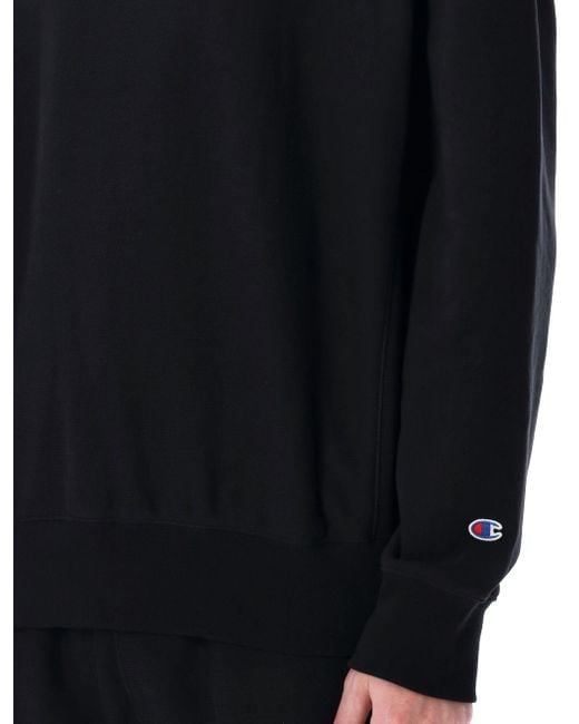 Champion Black Relaxed-Fit Reverse Weave Sweatshirt for men