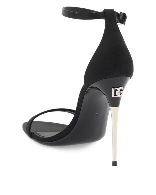 Dolce & Gabbana Black Satin Sandalen für elegante