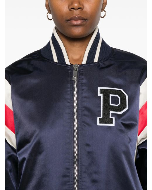 P.A.R.O.S.H. Blue Nobody Bomberjacke mit Logo-Patch