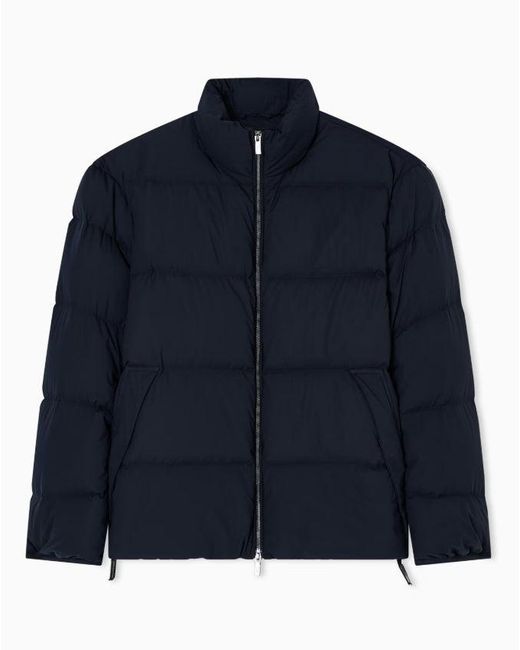Emporio Armani Blue Full Reißverschluss Nylon Down Jacke