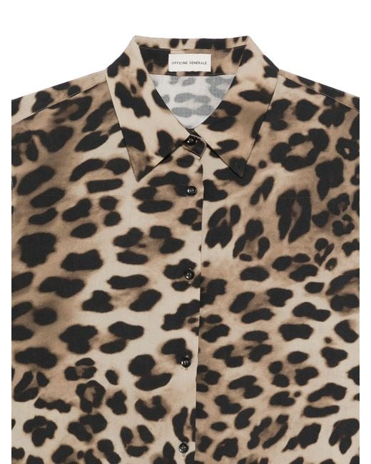 Officine Generale Multicolor Elzini Leopard Voile Viscose