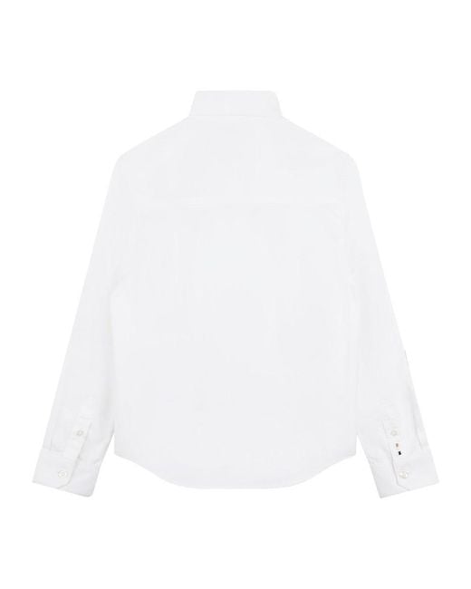 Boss White Camicia Con Logo