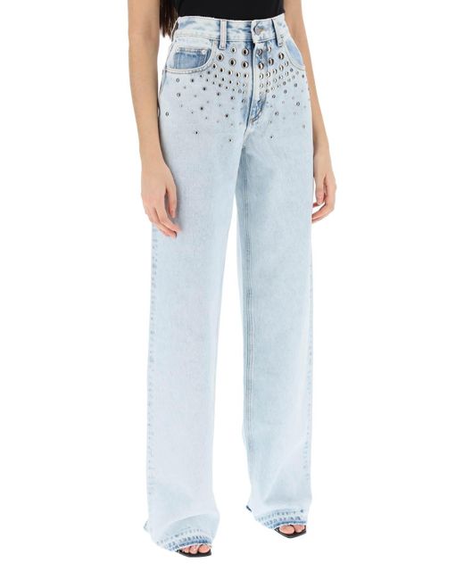 Alessandra Rich Blue Jeans mit Stollen