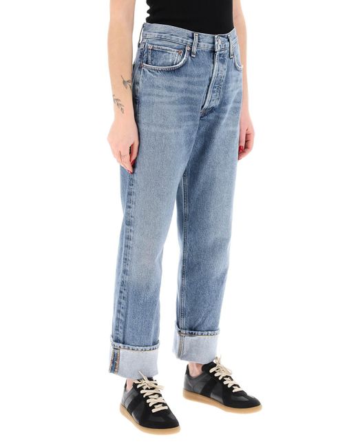 CA Jeans droits avec un Fran à faible entrejambe Agolde en coloris Blue
