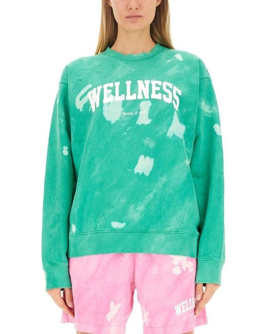 SPORTY&RICH Green Sweatshirt With Logo