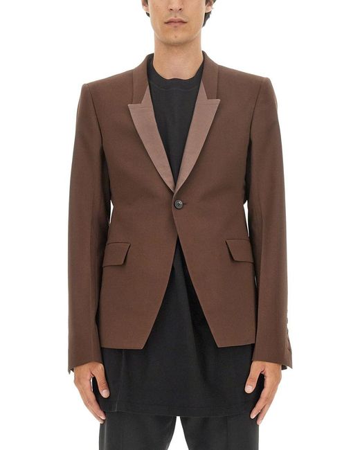Rick Owens Single-Breasted Jacket in Brown für Herren