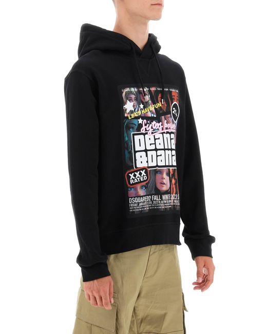 DSquared² Cool Fit Hoodie mit Druck in Schwarz für Herren | Lyst DE