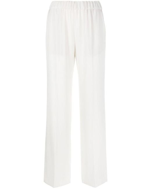 Alberto Biani White Cady Elasticated Trousers