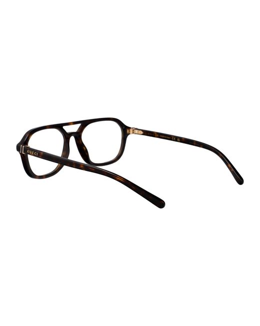Gucci Brown Aviator Optical Gg1673 O 002 for men
