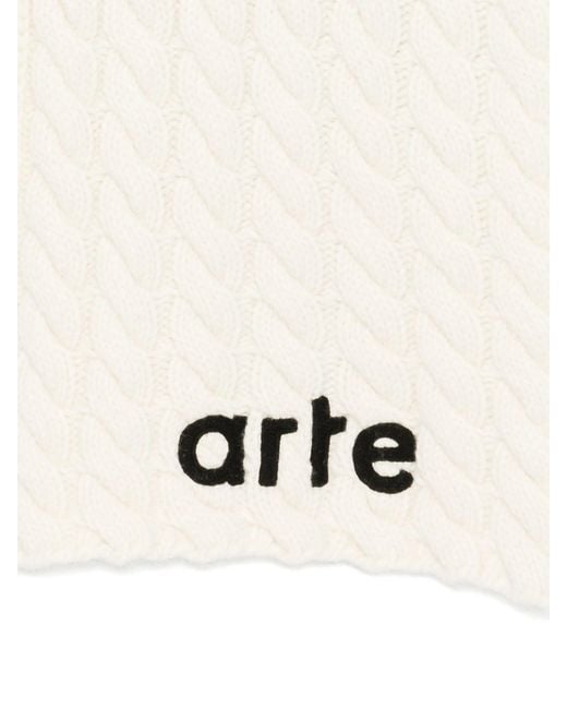 Arte' Blue Textured Logo Scarf for men
