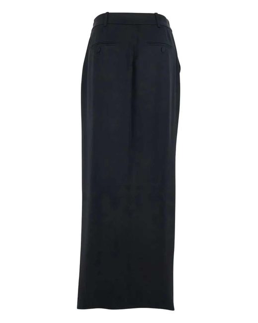Tom Ford Blue Long Skirt With Slit And Buttons