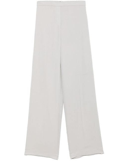 Theory White Wide-Leg Pull On Trousers