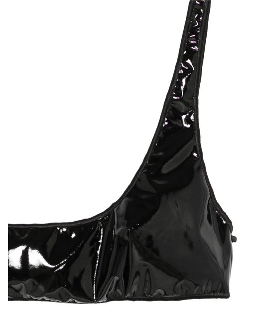 Oseree Black Latex Sporty Two Piece