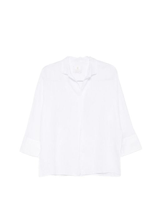 Trame Auree White Linen Blouse