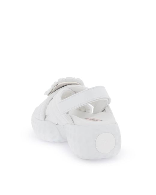 Roger Vivier Viv 'run Light Sandals Met Strass Buckle in het White